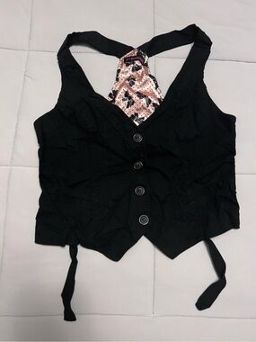 Vintage Y2K Joe Benbasset Black Halter Vest - Size L